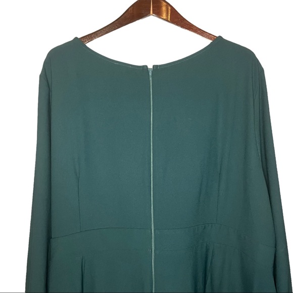 ASOS Design Curve Origami Twist Midi Forrest Green Pencil Dress 24 - Picture 7 of 11